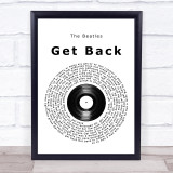 The Beatles Get Back Vinyl Record Song Lyric Print