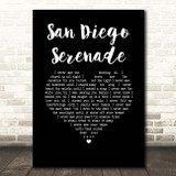 Tom Waits San Diego Serenade Black Heart Song Lyric Print