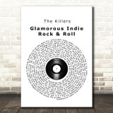 The Killers Glamorous Indie Rock & Roll Vinyl Record Song Lyric Print