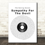 The Rolling Stones Sympathy For The Devil Vinyl Record Song Lyric Print