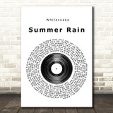 Whitesnake Summer Rain Vinyl Record Song Lyric Print