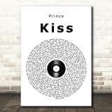 Prince Kiss Vinyl Record Song Lyric Quote Print