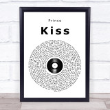 Prince Kiss Vinyl Record Song Lyric Quote Print