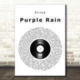 Prince Purple Rain Vinyl Record Song Lyric Quote Print