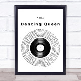 ABBA Dancing Queen Vinyl Record Song Lyric Print