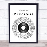 Annie Lennox Precious Vinyl Record Song Lyric Print