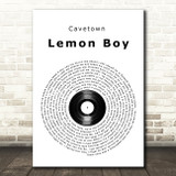 Cavetown Lemon Boy Vinyl Record Song Lyric Print