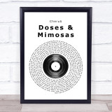 Cherub Doses & Mimosas Vinyl Record Song Lyric Print