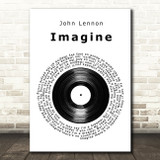 John Lennon Imagine Vinyl Record Song Lyric Print