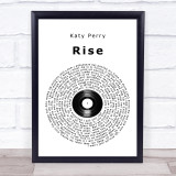Katy Perry Rise Vinyl Record Song Lyric Print