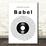 Mumford & Sons Babel Vinyl Record Song Lyric Print