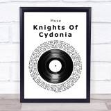 Muse Knights Of Cydonia Vinyl Record Song Lyric Print