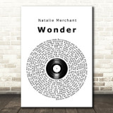 Natalie Merchant Wonder Vinyl Record Song Lyric Print