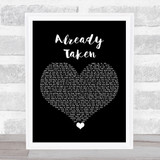 Trey Songz Already Taken Black Heart Song Lyric Print