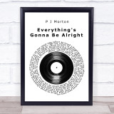 P J Morton Everything's Gonna Be Alright Vinyl Record Song Lyric Print