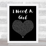 Trey Songz I Need A Girl Black Heart Song Lyric Print