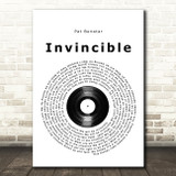 Pat Benatar Invincible Vinyl Record Song Lyric Print