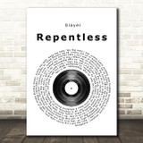 Slayer Repentless Vinyl Record Song Lyric Print