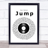 Van Halen Jump Vinyl Record Song Lyric Print