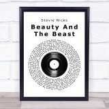 Stevie Nicks Beauty And The Beast Vinyl Record Song Lyric Quote Print