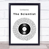 Coldplay The Scientist Vinyl Record Song Lyric Quote Print