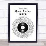 Doris Day Que Sera, Sera Vinyl Record Song Lyric Quote Print