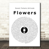 Sweet Female Attitude Flowers Vinyl Record Song Lyric Quote Print