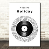 Madonna Holiday Vinyl Record Song Lyric Print