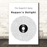 The Sugarhill Gang Rapper's Delight Vinyl Record Song Lyric Print