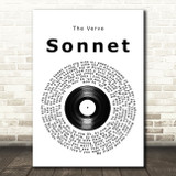 The Verve Sonnet Vinyl Record Song Lyric Print