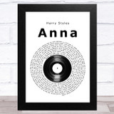 Harry Styles Anna Vinyl Record Song Lyric Music Art Print