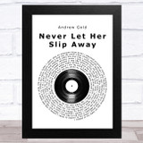 Andrew Gold Never Let Her Slip Away Vinyl Record Song Lyric Music Art Print