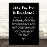 Vicki Brown Look For Me In Rainbows Black Heart Song Lyric Print