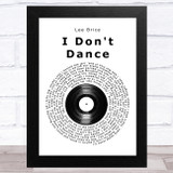 Lee Brice I Don't Dance Vinyl Record Song Lyric Music Art Print