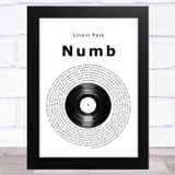 Linkin Park Numb Vinyl Record Song Lyric Music Art Print