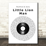 Mumford & Sons Little Lion Man Vinyl Record Song Lyric Music Art Print