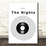 Avicii The Nights Vinyl Record Song Lyric Music Art Print