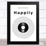 One Direction Happily Vinyl Record Song Lyric Music Art Print