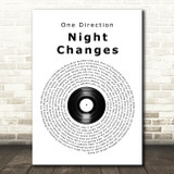 One Direction Night Changes Vinyl Record Song Lyric Music Art Print