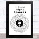 One Direction Night Changes Vinyl Record Song Lyric Music Art Print
