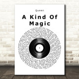 Queen A Kind Of Magic Vinyl Record Song Lyric Music Art Print