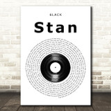 6LACK Stan Vinyl Record Song Lyric Music Art Print