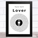 Taylor Swift Lover Vinyl Record Song Lyric Music Art Print