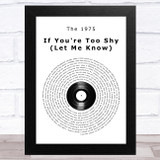 The 1975 It's Not Living (If It's Not With You) Vinyl Record Song Lyric Music Art Print