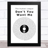 The Human League Don't You Want Me Vinyl Record Song Lyric Music Art Print