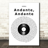 ABBA Andante, Andante Vinyl Record Song Lyric Music Art Print