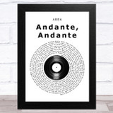 ABBA Andante, Andante Vinyl Record Song Lyric Music Art Print
