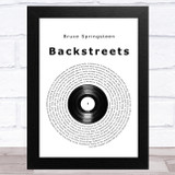 Bruce Springsteen Backstreets Vinyl Record Song Lyric Music Art Print