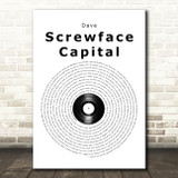 Dave Screwface Capital Vinyl Record Song Lyric Music Art Print