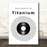 David Guetta Ft Sia Titanium Vinyl Record Song Lyric Music Art Print